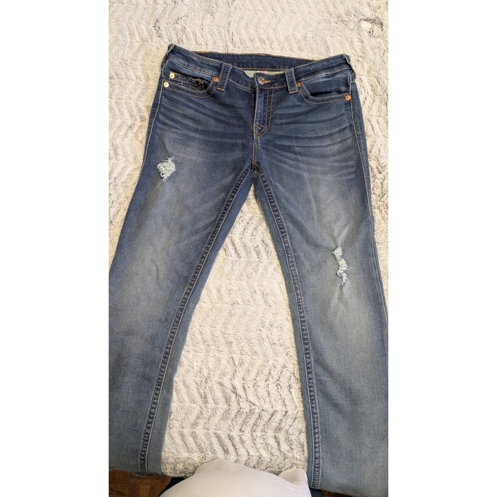 Men Slim Straight True Religion Jeans - Medium Wash - Size 31